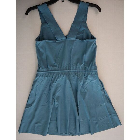 Athleta 659323-02 Women's Sz XS Blue Savannah Strap Drawstring Waist Mini Dress - Picture 5 of 11
